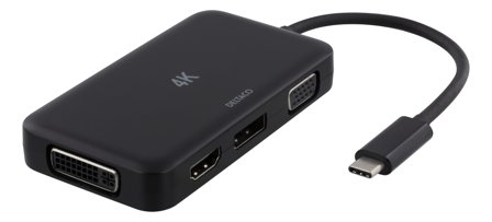 Deltaco USBC-MULTI - ekstern videoadapter - svart