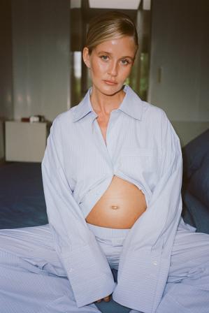 Josefine HJ x NA-KD Chemise oversize - Vêtements de Nuit - Bleu,Stripe - EU 34