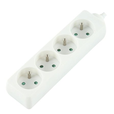 LOGON 4-WAY POWER STRIP: WHITE -