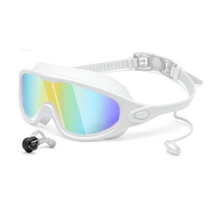 Anti-dugg Svømmebriller, 180° Panoramautsikt, Komfortable Vanntette Silikonbriller med UV-beskyttelse