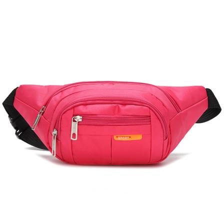 Elegant vattentät midjeväska för män Crossbody-väska Sportväska med stor kapacitet Rose Red