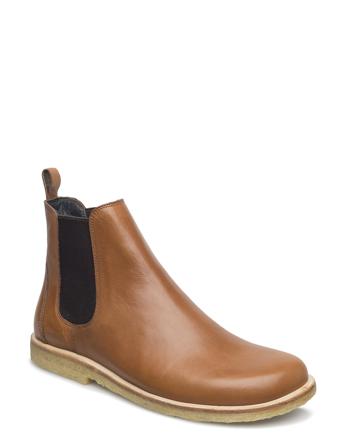 Booties - Flat - With Elastic Shoes Chelsea Boots Brun ANGULUS
