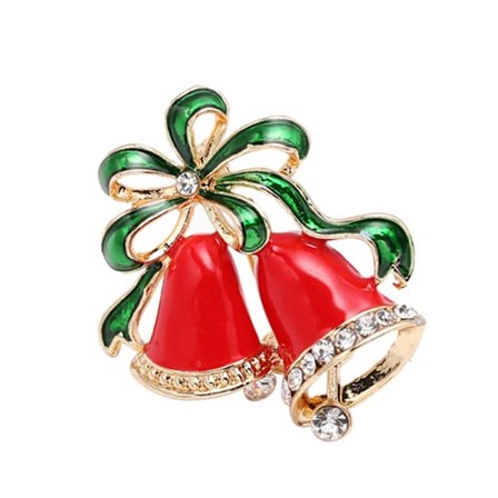 Jule Enamel Holiday Broche Nål Rød Klokke