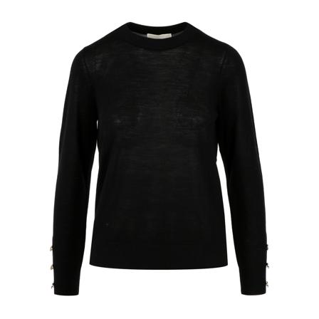 Michael Kors, Round-neck Knitwear Zwart, Dames, Maat:XS