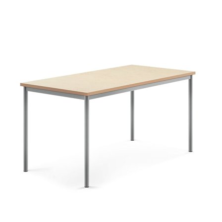 Desk SONITUS, 1600x800x760 mm, beige linoleum, alu grey