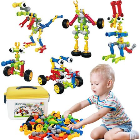 Byggesæt, 110 dele legetøj til børn i alderen 3 4 5 6 7 8 9 10 11 12 år, drenge og piger, jule- og fødselsdagsgaver, børns byggeklodser, kreative