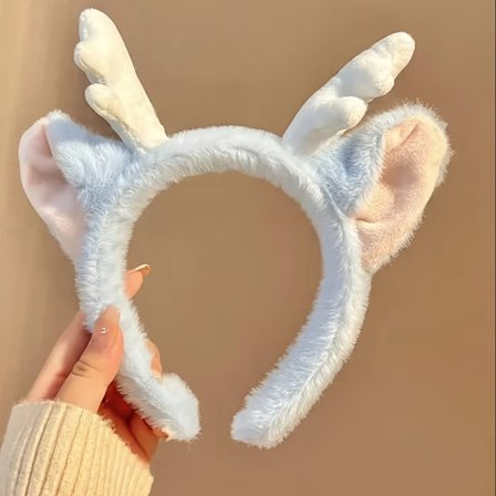 2024 Ny Stil Skog-Tema Hodebånd for Kvinner, Med Plysj Gevir, Perfekt for Ansiktsmasker og Sminke.