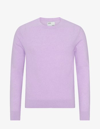 Light Merino Wool Crew - Soft Lavender - M
