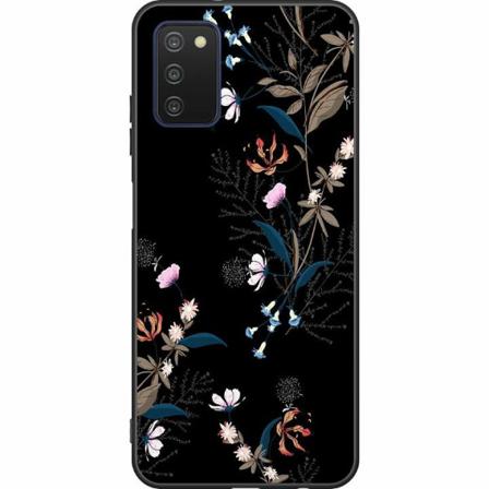 Samsung Galaxy A03s Svart Skal Blommor