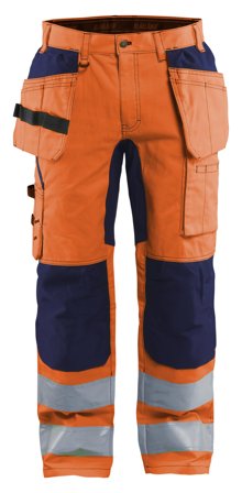 Blåkläder 155218115389C44 Arbeidsbukse varsling, oransje/marineblå C44, Klær