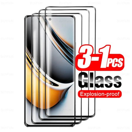 För Realme11Pro Plus Glas 3 st Böjd Härdat Glas Realme11Pro Plus 6.7'' Skärmskydd
