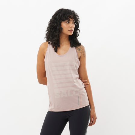 Salomon - T-skjorter Klær Sense Aero Singlet Gfx W - Etherea / White