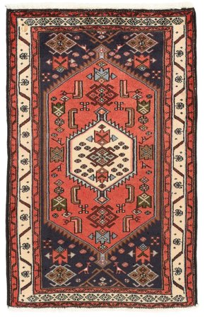 Handgeknüpft Hamadan 79X125 Wollteppich Klein