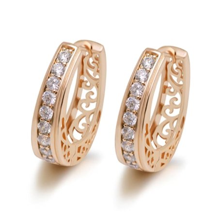 18K Guldfyllda Guld Filled gulddoublé Örhängen CZ