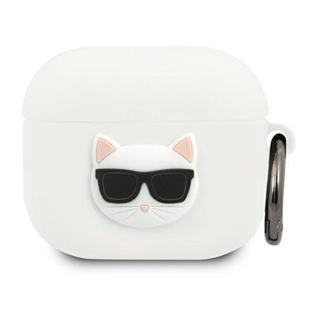 Karl Lagerfeld Airpods 3 - Silikon Choupette Skal Med Ring - Vit Vit