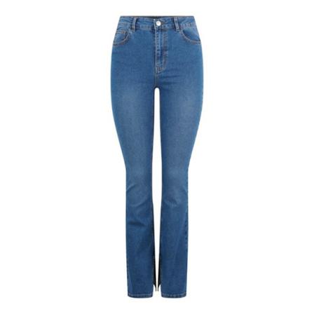 Pieces, Pcpeggy HW Flared Slit Jeans BC Blauw, Dames, Maat:S