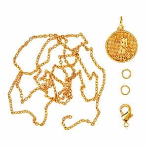 Me & My Box Gold Virgo Zodiac Pendant Set One Size - Stationery - One size - Gold - Junge - Jewelries & Jewel-case