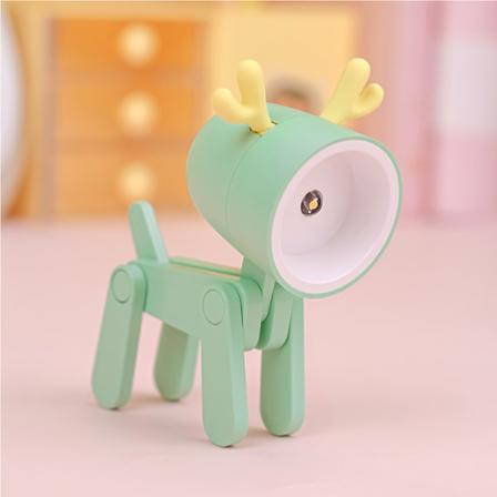 Mini søt kjæledyr nattlys: mobiltelefonholder, høykvalitets ornamenter med 33 batterier green Fawn