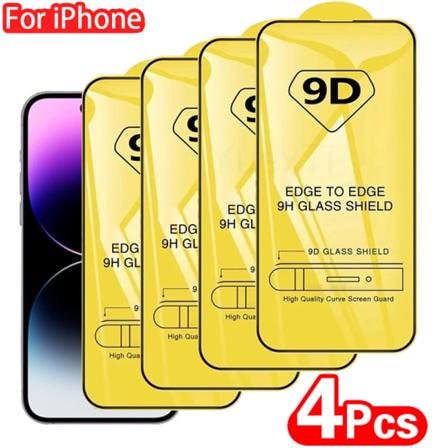 2/4PCS 9D härdat glas för iPhone 14 13 12 11 Pro Max skärmskydd för iPhone 7 8 Plus X XR Xs Max Skyddsglasfilm For iPhone 13 Mini 2 pieces