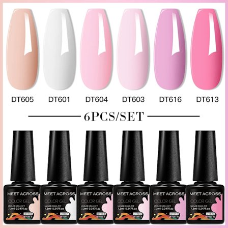 6st Nagellack Gel Set DIY Nagelkonst Semi Permanent UV LED Gel Kit För Naglar Dekoration Manikyr Blötläggning Målning Vernis Design