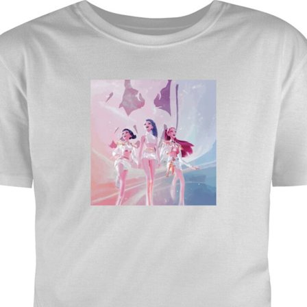 T-Shirt K-Pop Demon Hunters sølv trio idol anime kpop futuristisk scene design
