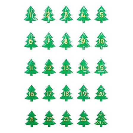 Klistermärken julgranar 1,5 x 2 cm 25 stycken