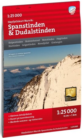 Calazo Høyfjellskart Narvik: Spanstinden & Dudalstinden 1:25 000