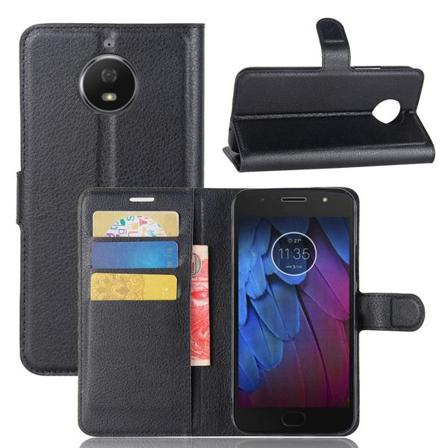 Plånboksfodral Moto G5s - Svart Black
