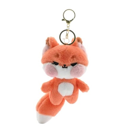 Plysj Rosa Kinn Rev Nøkkelring Kosedyr Dukke Nøkkelringholder DIY Håndveske Anheng Ryggsekk (FMY)