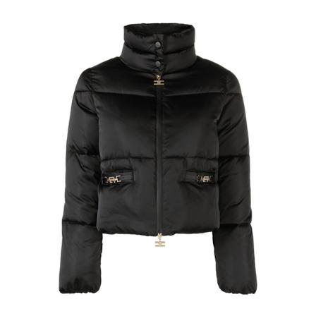 Elisabetta Franchi Short Puffer Jacka svart, Dam, Dam, Storlek: S