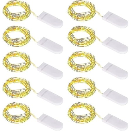 1m 10 Mikrovalosarjaa Pieni Paristolla 10 Kappaletta Led-valosarja