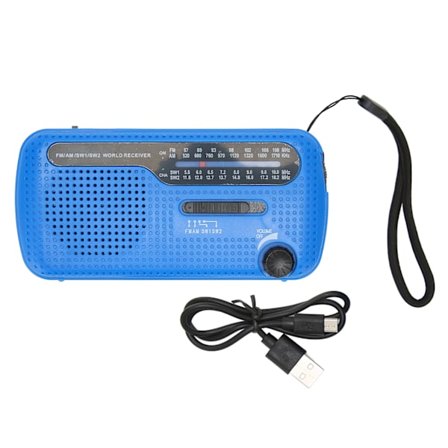Handvev Solar Radio AM FM SW1 SW2 Camping LED Ficklampa Multiband Camping Emergency Radio för OutdoorBlue