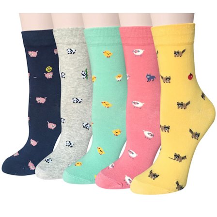 Par Damstrumpor Roliga Söta Djur Damstrumpor Katt Hund Strumpor Presenter till Kvinnor, One Size (B)