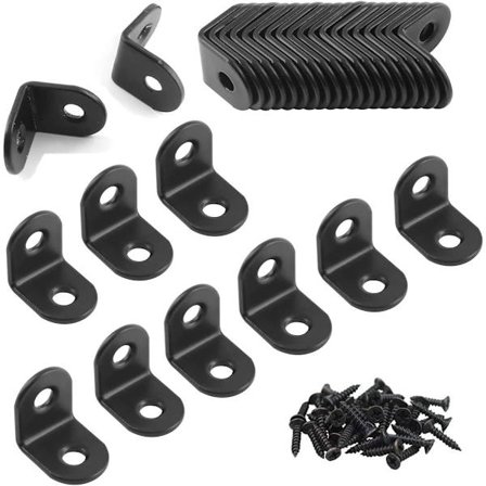 30 kpl - Musta - L-muotoinen jalusta - 20 x 20 mm - Kulmatuki