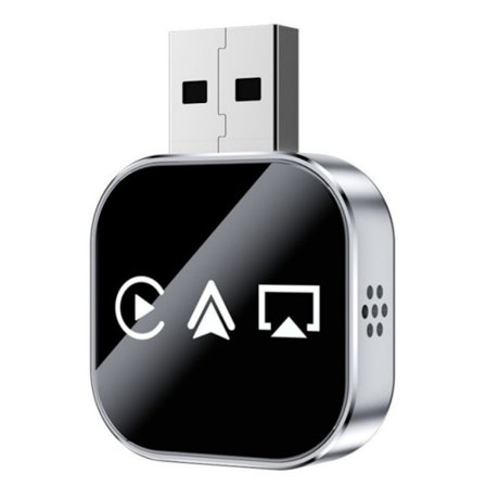 Trådlös CarPlay/Android Auto/Mirror Link Adapter Q1AS - Silver 3-i-1 Carplay Box, kompatibel med bilar med fabriksmonter