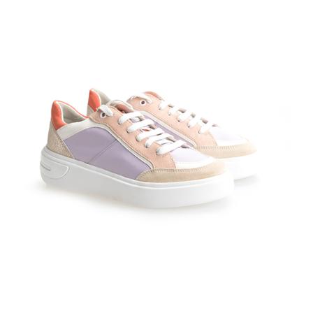 Geox, Sneakersy Ottaya Wit, Dames, Maat:36 EU,leer,Patches