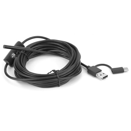 Y102 USB 3 i 1 Endoskop 5,5 mm Linse 6LED 5M Kabel IP67 Vanntett Borescope Inspeksjonskamera