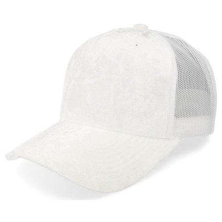 Equip - Vit trucker Keps - Velvet White/White A-frame Trucker @ Hatstore