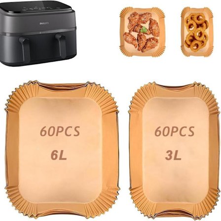 Leivinpaperi Air Fryer Philips Dual Basket 6L 3L 3000-sarjaan NA350 00 Kertakäyttöinen tarttumaton 120 kpl