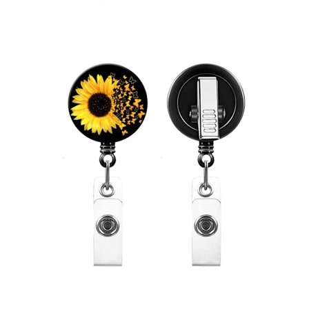 Tilbagekaldelig ID-kortholder med clips, navn sygeplejerske dekorativ