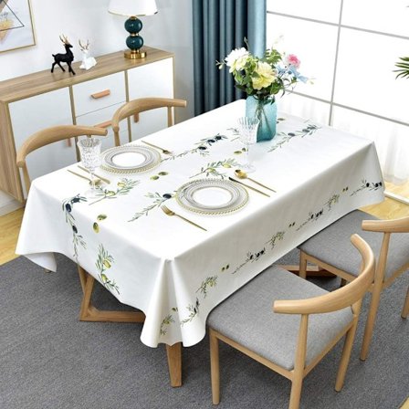 Vaskbar PVC-dug i plast til køkken, picnic, udendørs, vandtæt rektangulær bordbeskytter (137 x 2