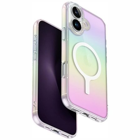 Uniq Iridescia Magclick latauskotelo iPhone 16 Plus - Monivärinen - Monivärinen