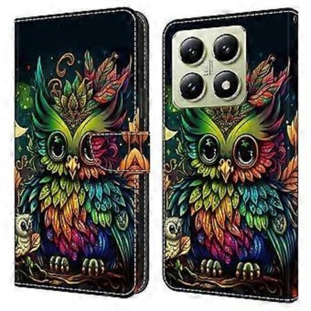 Skal för Xiaomi 14T Mönstertryckt Skyddsfodral TPU+PU Läder Flip Telefonfodral (Stil L)