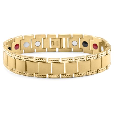 Pulseira em Titânio Dourado com 4 Elementos para homens - Pulseiras em aço