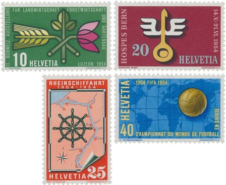 Schweiz 1954 - MICHEL 593/596 - Postfrisk