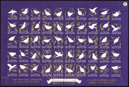 Danmark - Julemærkeark 1955 - Foldet