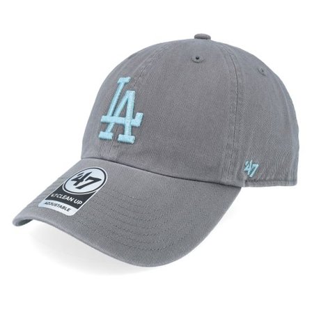 47 Brand - MLB Grå unconstructed Keps - Los Angeles Dodgers Clean Up Dark Grey Dad Cap @ Hatstore