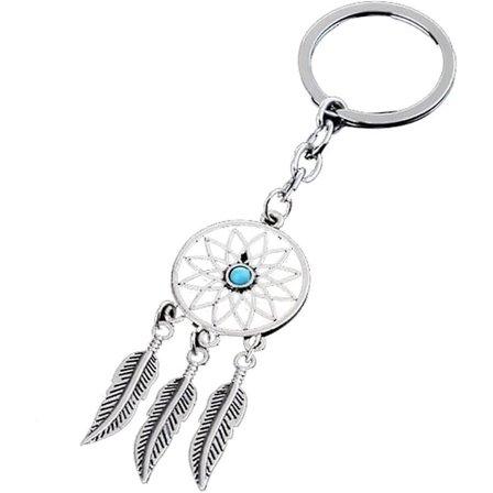 Nøglering med frynser i turkis - Nøglering til håndtaske, mobiltelefon, pengepung, vedhæng, bilnøglering - Perfekt til ferie