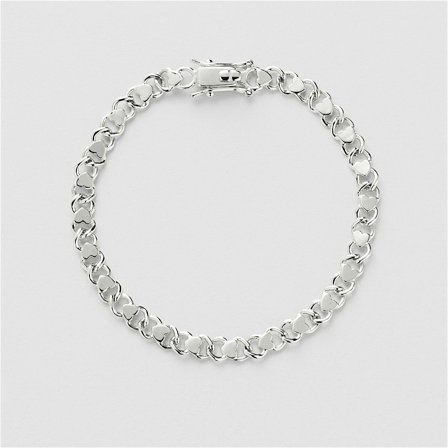 Heart Chain Armband - Sterling Silver - Safira