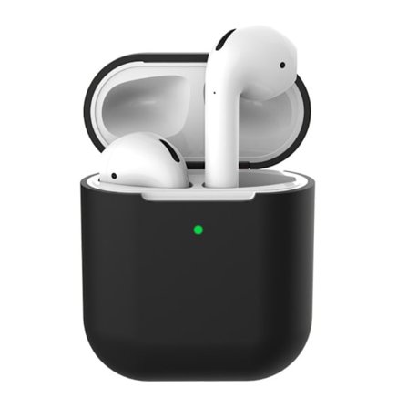 Silikoni kuori Apple AirPods langattoman latauskotelon musta